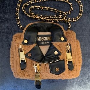 MOSCHINO COUTURE Biker Jacket Teddy Bear Bag